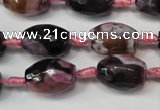 CAG5783 15 inches 12*16mm faceted rice fire crackle agate beads