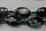 CAG5784 15 inches 12*16mm faceted rice fire crackle agate beads