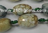 CAG5788 15 inches 13*18mm faceted rice fire crackle agate beads