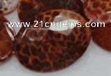 CAG579 15.5 inches 40*50mm faceted oval natural fire agate beads