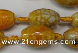 CAG5790 15 inches 13*18mm faceted rice fire crackle agate beads