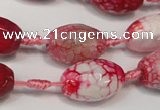 CAG5791 15 inches 13*18mm faceted rice fire crackle agate beads