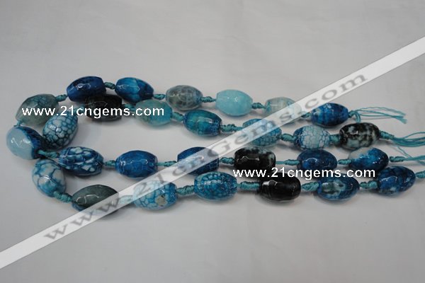 CAG5792 15 inches 13*18mm faceted rice fire crackle agate beads