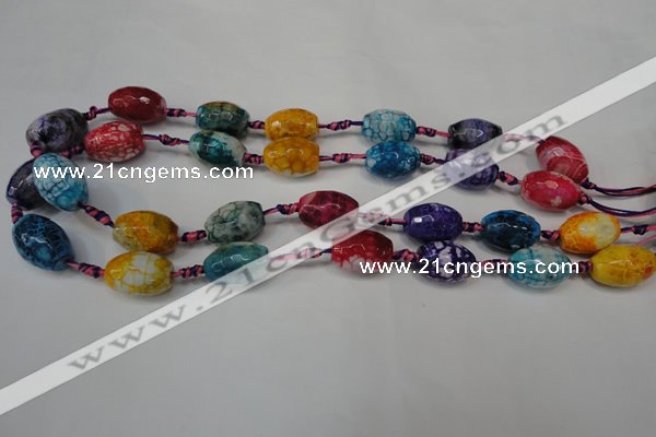 CAG5794 15 inches 13*18mm faceted rice fire crackle agate beads