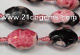 CAG5795 15 inches 13*18mm faceted rice fire crackle agate beads