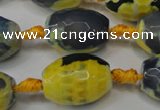 CAG5800 15 inches 15*20mm faceted rice fire crackle agate beads