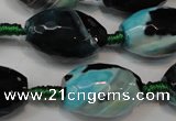 CAG5801 15 inches 15*20mm faceted rice fire crackle agate beads