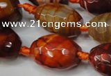 CAG5802 15 inches 15*20mm faceted rice fire crackle agate beads