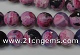 CAG5810 15 inches 10mm faceted round fire crackle agate beads