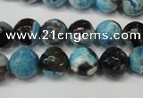 CAG5812 15 inches 10mm faceted round fire crackle agate beads