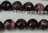 CAG5827 15 inches 12mm faceted round fire crackle agate beads