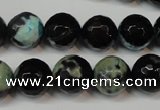 CAG5828 15 inches 12mm faceted round fire crackle agate beads