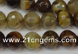 CAG5831 15 inches 12mm faceted round fire crackle agate beads