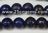 CAG5835 15 inches 12mm faceted round fire crackle agate beads