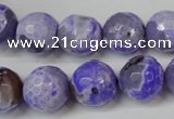 CAG5843 15 inches 14mm faceted round fire crackle agate beads
