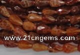 CAG586 15.5 inches 8*12mm faceted teardrop natural fire agate beads