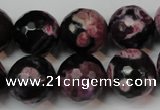 CAG5861 15 inches 16mm faceted round fire crackle agate beads