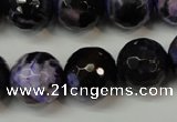 CAG5864 15 inches 16mm faceted round fire crackle agate beads