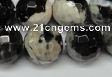 CAG5876 15 inches 18mm faceted round fire crackle agate beads