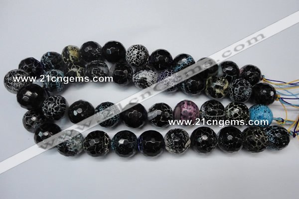 CAG5879 15 inches 18mm faceted round fire crackle agate beads