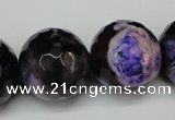 CAG5883 15 inches 20mm faceted round fire crackle agate beads