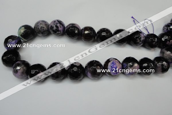 CAG5883 15 inches 20mm faceted round fire crackle agate beads