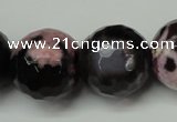 CAG5884 15 inches 20mm faceted round fire crackle agate beads