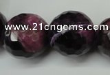 CAG5885 15 inches 20mm faceted round fire crackle agate beads