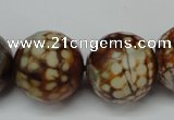 CAG5888 15 inches 20mm faceted round fire crackle agate beads