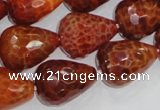 CAG589 15.5 inches 15*20mm faceted teardrop natural fire agate beads