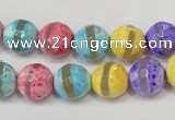 CAG5890 15 inches 10mm faceted round tibetan agate beads wholesale