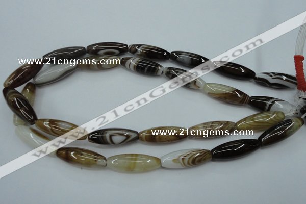 CAG5914 15 inches 10*30mm rice Madagascar agate gemstone beads