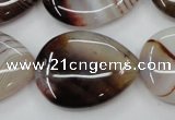 CAG5924 15 inches 22*30mm flat teardrop Madagascar agate gemstone beads