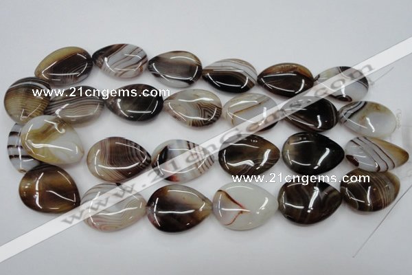 CAG5924 15 inches 22*30mm flat teardrop Madagascar agate gemstone beads