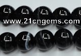 CAG5945 15.5 inches 10mm round black line agate beads wholesale