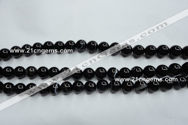 CAG5945 15.5 inches 10mm round black line agate beads wholesale