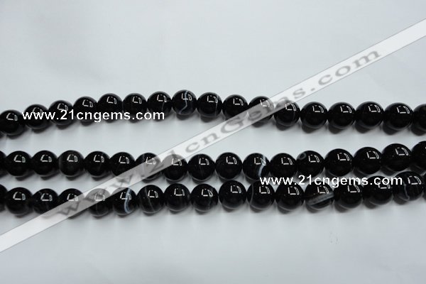 CAG5945 15.5 inches 10mm round black line agate beads wholesale