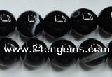 CAG5946 15.5 inches 12mm round black line agate beads wholesale