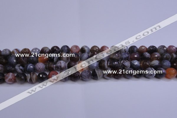 CAG5961 15.5 inches 8mm faceted round botswana agate beads wholesale