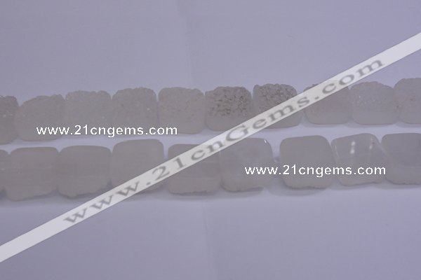 CAG5980 15.5 inches 20*20mm square white agate gemstone beads