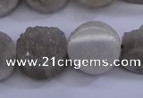 CAG5985 15.5 inches 16mm coin grey agate gemstone beads