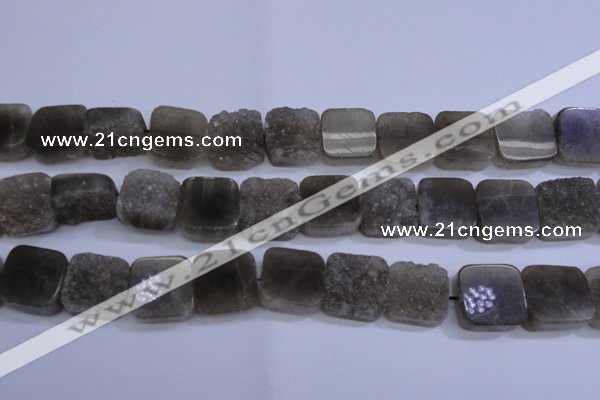 CAG5987 15.5 inches 20*20mm square grey agate gemstone beads