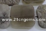 CAG5988 15.5 inches 25*25mm square grey agate gemstone beads