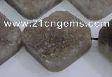 CAG5989 15.5 inches 25*25mm diamond grey agate gemstone beads