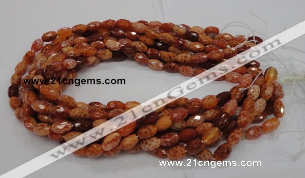 CAG599 15.5 inches 10*14mm faceted rice natural fire agate beads