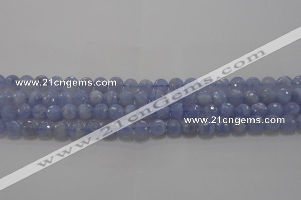 CAG5997 15.5 inches 8mm faceted round blue lace agate beads