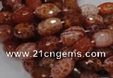 CAG600 15.5 inches 12*16mm faceted rice natural fire agate beads