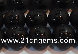 CAG6004 15.5 inches 12mm carved round matte black agate beads