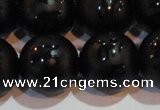 CAG6005 15.5 inches 14mm carved round matte black agate beads