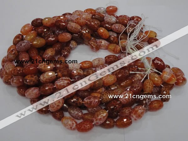 CAG601 15.5 inches 13*18mm faceted rice natural fire agate beads